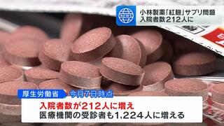 小林製薬「紅麹」サプリ問題　４月７日時点で入院者２１２人　医療機関受診者は１２２４人に