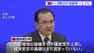 中国の1～3月GDP成長率　＋5.3%　輸出や投資改善　持ち直しの動き