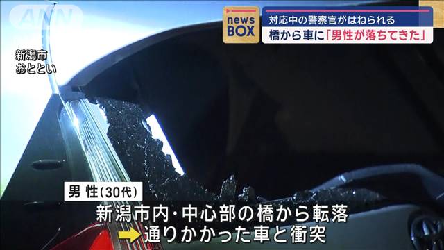 橋から車に「男性が落ちてきた」　対応中の警察官がはねられる