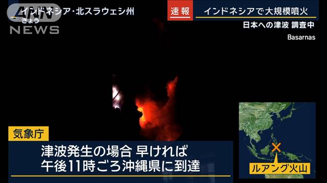 インドネシアで火山が噴火　日本への津波可能性を調査