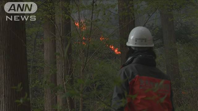 山火事で近隣住民は避難 上空から放水も延焼続く　岩手・宮古市