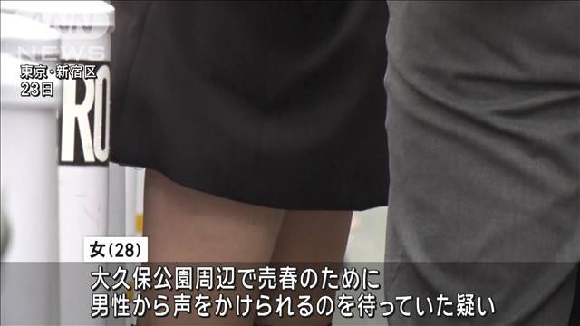 歌舞伎町で売春目的の客待ちか 過去に5回以上…28歳女逮捕