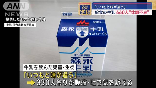 「いつもと味が違う」給食の牛乳で660人“体調不良”