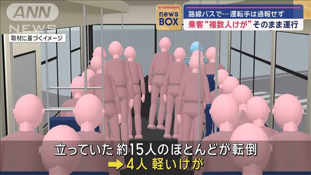 路線バスで乗客“複数人ケガ”そのまま運行　運転手は通報せず