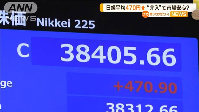 日経平均470円↑　“介入”で市場安心？