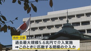 政府・日銀5兆円規模で為替介入か　先月29日 160円→154円