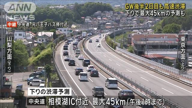 GWの高速道路渋滞　下りで最大45km予測　夕方には上りでも