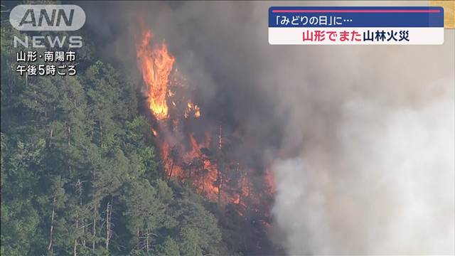 「みどりの日」に… 山形でまた山林火災