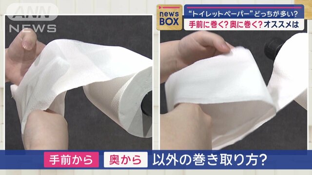 手前に巻く？奥に？丸める派も　“トイレットペーパー”どう使う？