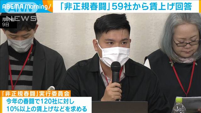 「非正規春闘」 59社から賃上げ回答　実行委“成果”評価も45％は「ゼロ回答」