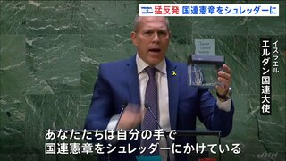 「恥を知れ」イスラエル大使が国連憲章をシュレッダーにかける　パレスチナの国連加盟を支持する決議が採択される