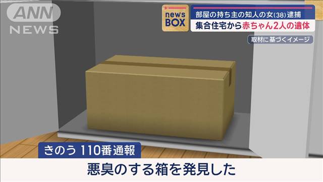 集合住宅から赤ちゃん2人の遺体　部屋契約者の知人逮捕　2人の母親か