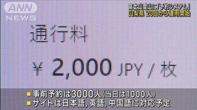 【速報】富士山・吉田ルートに「予約システム」導入　上限4000人　20日から予約受付