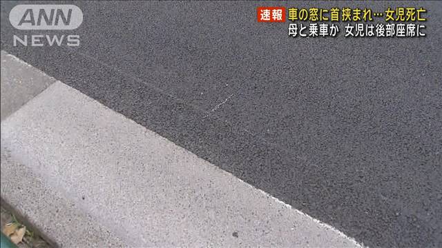 【速報】車の窓に首挟まれ…女児死亡 母と乗車か 女児は後部座席に