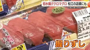 山陰の夏の味覚「クロマグロ」初物がずらり 中トロ100グラム980円！鮮魚コーナーにも活気（松江市）