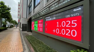 長期金利1.025％に上昇　再び12年ぶりの水準に　日銀の金融正常化が早まるとの見方根強く