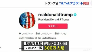 トランプ前大統領がTikTokアカウント開設　フォロワー数300万人超える　11月の大統領選に向けSNSでのアピール合戦