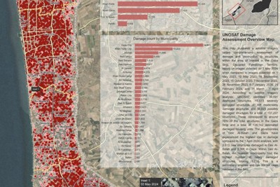 ガザの建物55％、13.7万棟が破壊　国連が衛星画像を分析