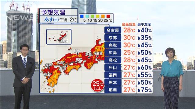 【全国の天気】あす西日本から雨　週末梅雨入り可能性エリアも…