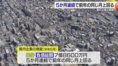 愛媛県内企業の倒産　５か月連続で前年の同じ月を上回る【愛媛】