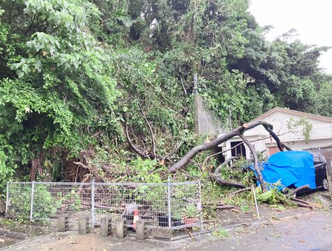 「ドドドと振動」沖縄・北谷町で土砂崩れ　近くの住民が一時避難　県内各地で大雨