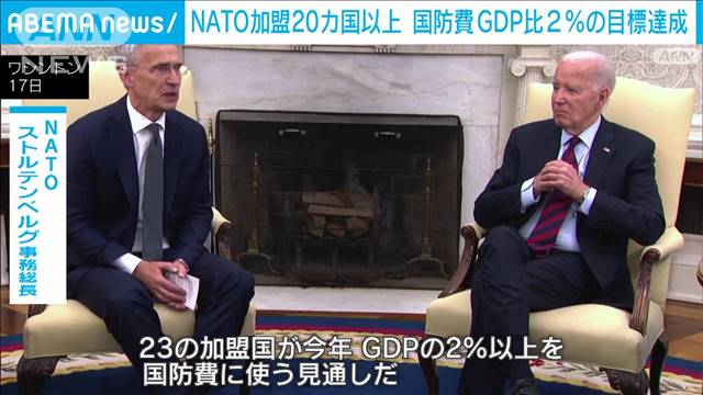 NATO事務局長とバイデン大統領が会談　加盟20カ国以上が国防費の目標達成の見通し