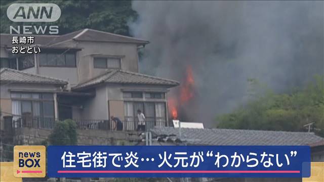 住宅街で炎…火元が“わからない” 木造の小屋とビワ畑や竹やぶなど焼ける　長崎市