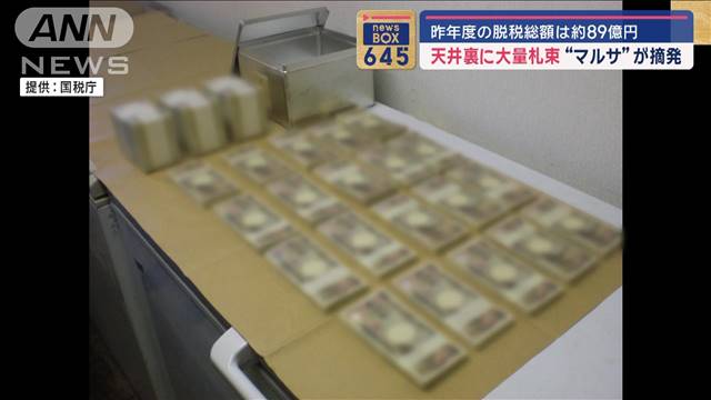 昨年度の脱税総額は約89億円　天井裏に大量札束が