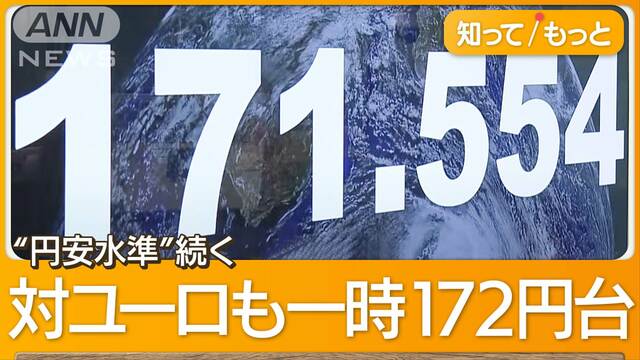 円安…対ユーロでも　新婚旅行で「バーガーセット」2人で1万円超　訪日客は“お得感”