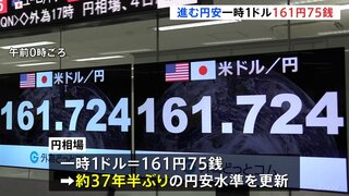 【円安】一時1ドル＝161円75銭　トランプ氏勝利の場合に「インフレ圧力」高まるとの見方　アメリカ長期金利が上昇