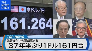 為替介入への警戒高まる 37年半ぶり1ドル161円台【Bizスクエア】