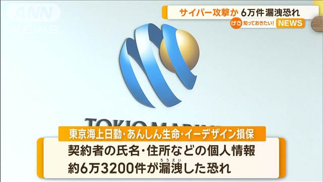 東京海上日動　委託先のサーバーが「ランサムウェア」被害　個人情報6万件漏洩か