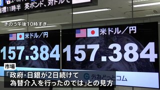 NY外為 円相場が一時1円50銭ほど急騰　政府・日銀 2日連続で為替介入か