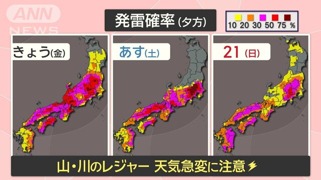 土日は広範囲でゲリラ雷雨　年間で最も暑い真夏に「10年に一度の高温」か