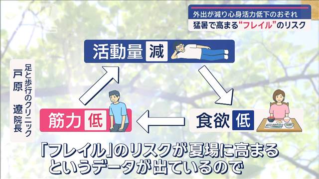 猛暑で外出減り 高まる“フレイル”のリスク　心身活力低下のおそれ…その対策は