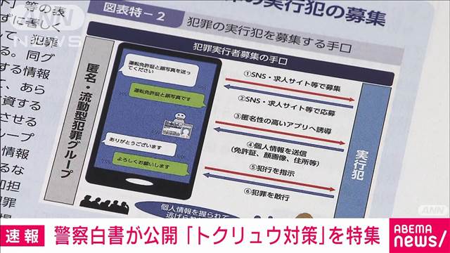 警察白書が公開「トクリュウ対策」を特集