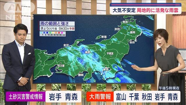 【全国の天気】あす北陸〜関東で雷雨の恐れ　7月最終日も熱中症厳重警戒