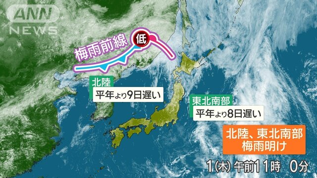 北陸と東北南部で梅雨明け！　7月は観測史上1位の暑さに　8月も猛暑と雷雨に注意！