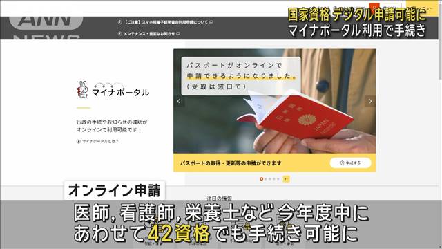 国家資格の変更申請など　オンラインで申請可能に