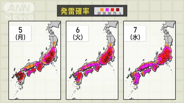 ”ゲリラ雷雨警戒週間”　毎日雷雨に注意　キャンプ中に雷に遭遇したら？