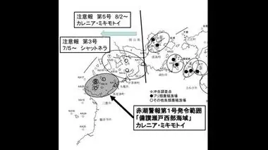 【速報】香川県の備讃瀬戸西部海域に２年ぶり「赤潮警報」　水産物の安全性に問題なし【香川】