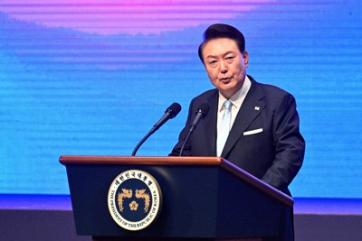 韓国大統領演説で日本批判なし　「統一ビジョン」表明　光復節式典で