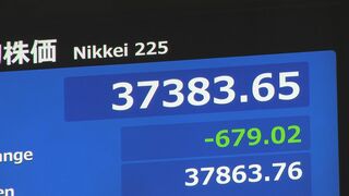 日経平均株価が一時600円以上下落