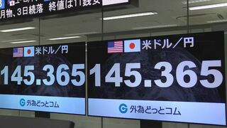 円相場1ドル=145円台に 円高進む