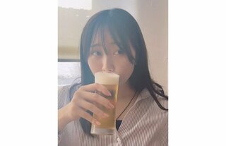 本田望結さん　「初、お昼のビール」　ＳＮＳに動画投稿　「いい飲みっぷり」　ファンも反響