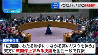 国連安保理　イスラエル、ビズボラ双方に戦闘停止求める決議を全会一致で採択