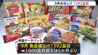 チョコレート製品やアイスクリームが値上げ　9月の値上げは1392品目　1000品目超は5か月ぶり