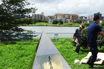 大雨のたびに移動、教訓残す「決壊の碑」軽量化　多摩川水害50年