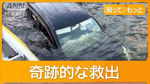 川に転落、水没の車から高齢者救出　「首から上だけ出てた」　釣り人ら4人に感謝状