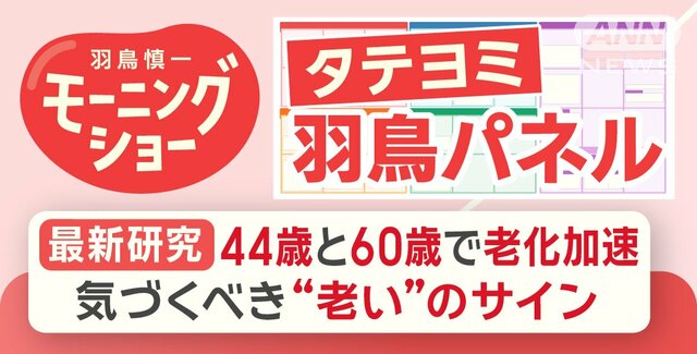 【羽鳥パネル】44歳と60歳で老化が加速 気づくべき「老い」のサイン